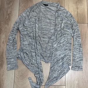 Metaphor Heathered Gray Open Cardigan